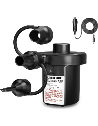 Bomba de Aire Eléctrica CAMULAND 12V con 3 Boquillas