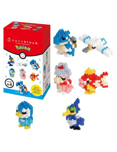 Nanoblock Pokémon Tipo Agua Set 1 - 6 Personajes 3D