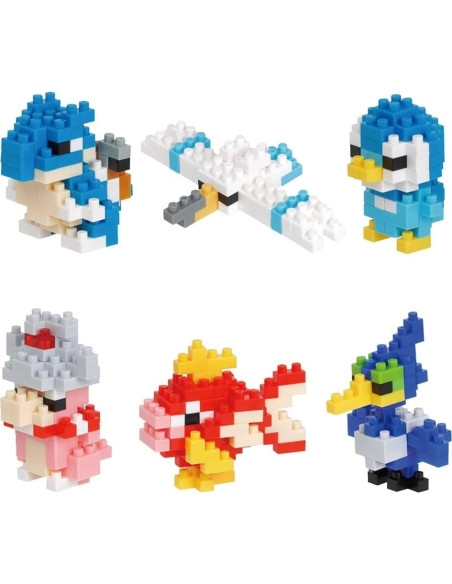 Nanoblock Pokémon Tipo Agua Set 1 - 6 Personajes 3D