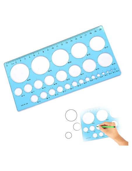 Regla de Plantilla Redonda Multifuncional Kunuieau 20cm