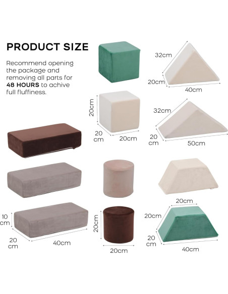 Juego de Bloques de Espuma Grande BanaSuper 11 Piezas para Niños