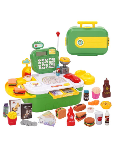 Caja Registradora de Juguete Siairo 8186 con 44 Pcs y Sonido