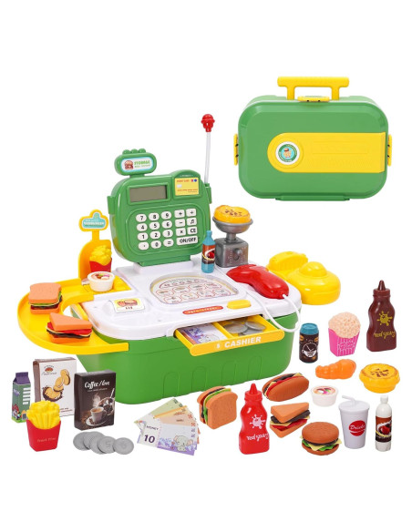 Caja Registradora de Juguete Siairo 8186 con 44 Pcs y Sonido