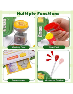 Caja Registradora de Juguete Siairo 8186 con 44 Pcs y Sonido 2