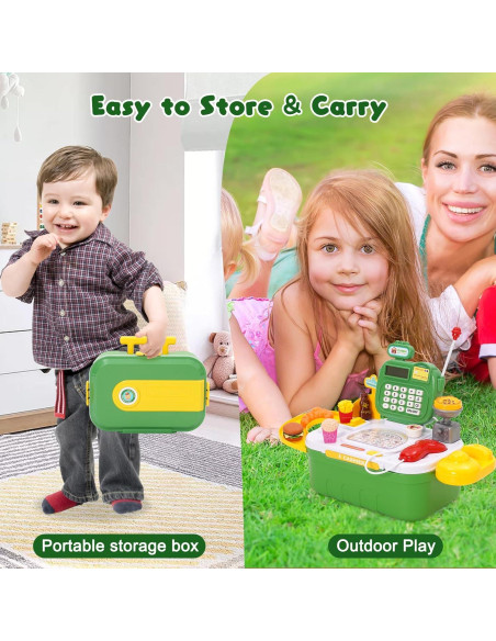 Caja Registradora de Juguete Siairo 8186 con 44 Pcs y Sonido