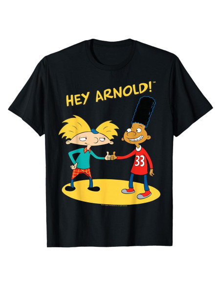 Camiseta Hey Arnold Apretón de Manos Hombre Licenciada