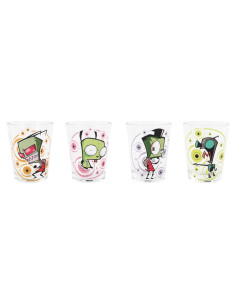 Conjunto de 4 Mini Vasos de Chupito Silver Buffalo Invader Zim 59 ml