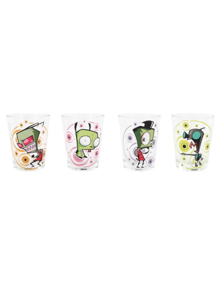 Conjunto de 4 Mini Vasos de Chupito Silver Buffalo Invader Zim 59 ml