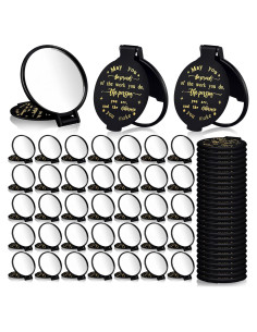 Espejos Compactos de Bolsillo Weysat - 48 Pcs Negros 6.3x7 cm