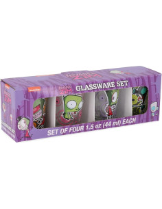 Conjunto de 4 Mini Vasos de Chupito Silver Buffalo Invader Zim 59 ml 2