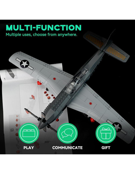 Set de Construcción P-51 Mustang Artorbricks 258 Piezas