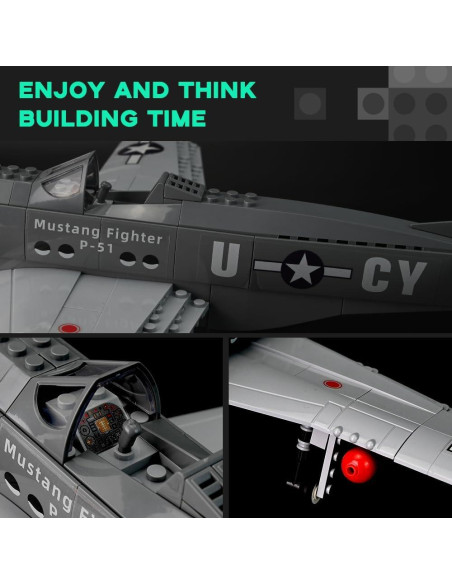 Set de Construcción P-51 Mustang Artorbricks 258 Piezas