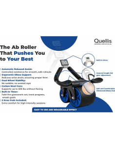 Rodillo Abdominal Quellis Modelo 8013 con Almohadillas y Soporte 2