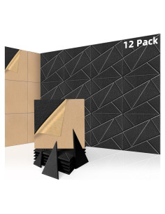 Paneles Acústicos Art3dwallpanels 12 Piezas 30x30cm Negro