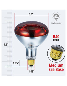 Lámpara de Calor Infrarroja R40 250W Bulbmaster E26 1 Paquete 2