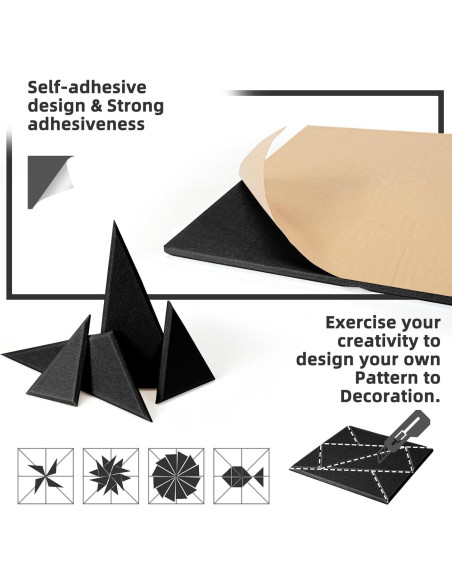 Paneles Acústicos Art3dwallpanels 12 Piezas 30x30cm Negro
