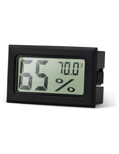 Higrómetro Digital Mini A02 Negro - Medidor de Humedad y Temperatura