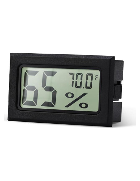Higrómetro Digital Mini A02 Negro - Medidor de Humedad y Temperatura