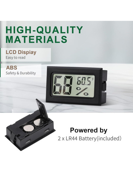 Higrómetro Digital Mini A02 Negro - Medidor de Humedad y Temperatura