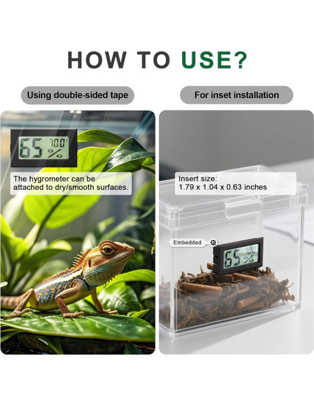 Higrómetro Digital Mini A02 Negro - Medidor de Humedad y Temperatura