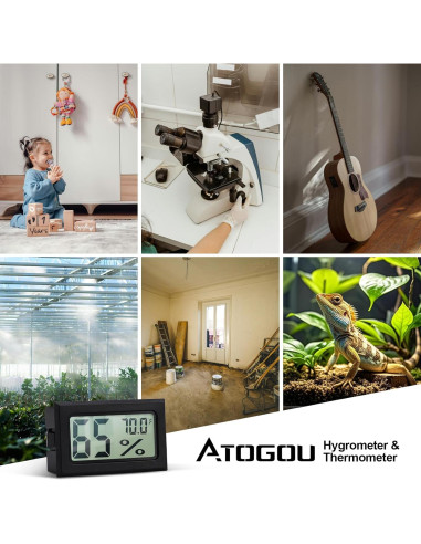 Higrómetro Digital Mini A02 Negro - Medidor de Humedad y Temperatura
