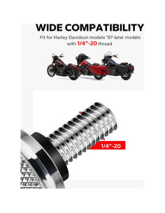 Tapa de Tornillo de Asiento Cromado Amazicha para Harley 1996-2025 2