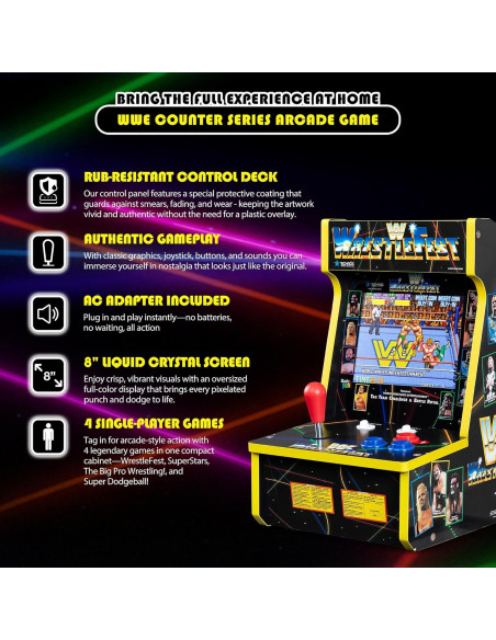 Juego de Arcade Clásicos WWE - 4 Juegos en 1 - Pantalla 8"