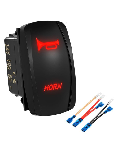 Interruptor Rocker Marino DaierTek 12V 20A LED Rojo Impermeable