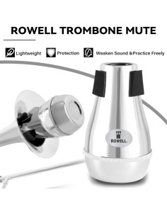 Silenciador de Trombón ROWELL TMBN - ABS Plateado Ligero 2