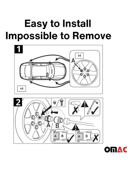Kit de Bloqueo de Ruedas OMAC M14X1.5 para Land Rover Plata