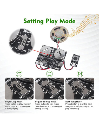 Módulo de Sonido Icstation 8MB Recargable USB Tipo-C