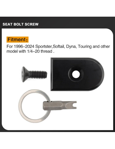Tornillo de Asiento Antirrobo Daklvng 1/4"-20 para Harley 1996-2024