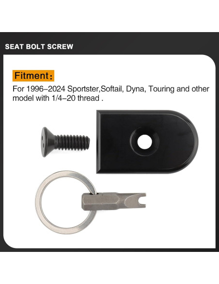 Tornillo de Asiento Antirrobo Daklvng 1/4"-20 para Harley 1996-2024