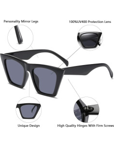 Gafas de Sol Retro Cuadradas AISSWZBER UV400 Mujeres 2