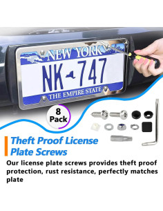 Kit de Tornillos de Seguridad M6 para Placas de Licencia - 8 PCS 2