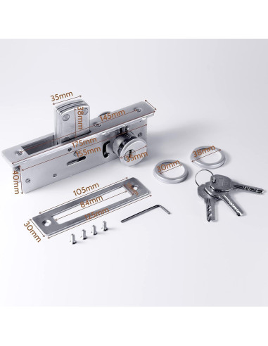 Cerradura de Mortaja Doble Cilindro UpJia Flarish 2.86 cm