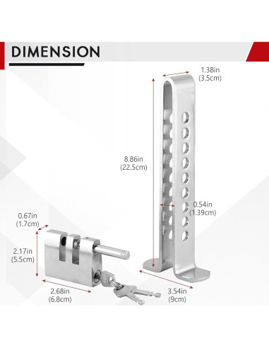 Cerradura de Freno de Embrague Antirrobo DASBET 9 Agujeros