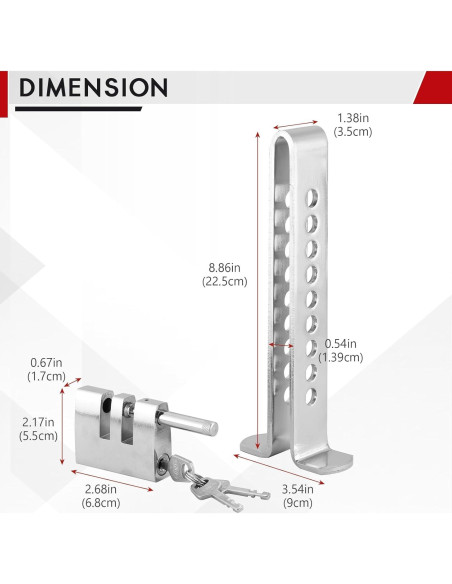 Cerradura de Freno de Embrague Antirrobo DASBET 9 Agujeros