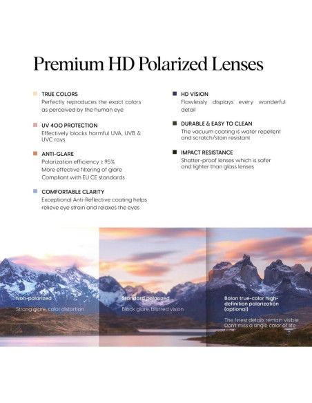 Gafas de Sol Aviador Polarizadas Bolon Titanio Oro Claro