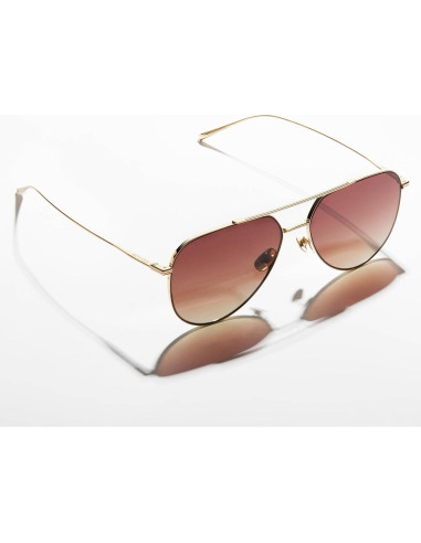 Gafas de Sol Aviador Polarizadas Bolon Titanio Oro Claro