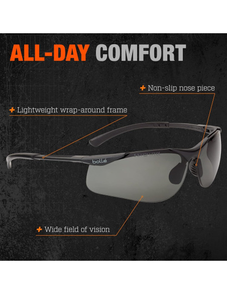 Gafas de Protección Bolle Tactical PSSCONT443B Color Negro