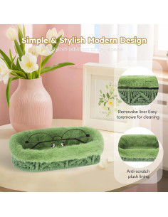 Soporte para Gafas OPULANE Verde Terciopelo Antirayaduras 2