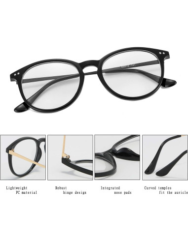 Gafas de Lentes Transparentes Kursan Unisex Retro 50mm