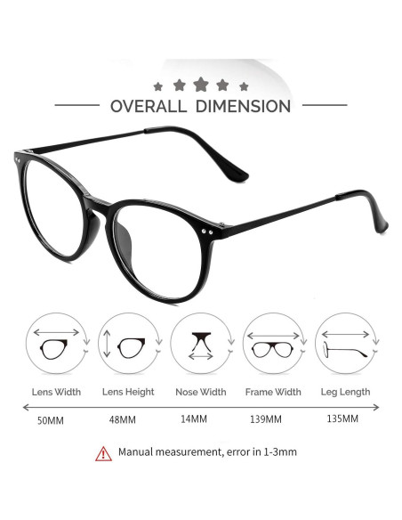 Gafas de Lentes Transparentes Kursan Unisex Retro 50mm