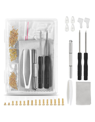 Kit de Reparación de Gafas AccEncyc Dorado con Tornillos y Destornilladores