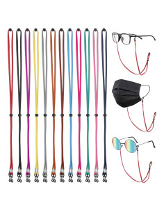 12 Lanyards para Gafas Josojoou Ajustables Multicolor