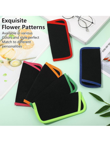 Konohan 12 Fundas de Gafas Suaves Microfibra 15.5x7cm 6 Colores