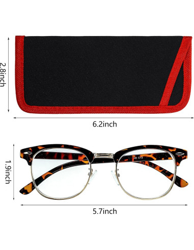 Konohan 12 Fundas de Gafas Suaves Microfibra 15.5x7cm 6 Colores