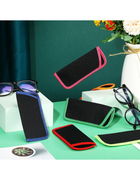 Konohan 12 Fundas de Gafas Suaves Microfibra 15.5x7cm 6 Colores