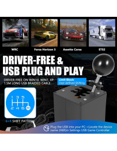 Simulador de Cambios Camoo USB 6+R para PC - Compatible G29 G27 G25 2